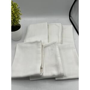 Ritz White Cotton Dinner Napkins Set of 6 Made in Egypt 17x19